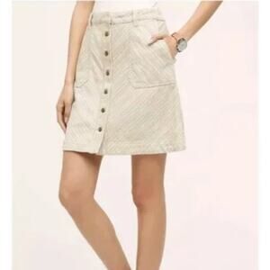 Anthro Pilcro & the Letterpress Retro 70s Diagonal Stripe Button Down Skirt 2